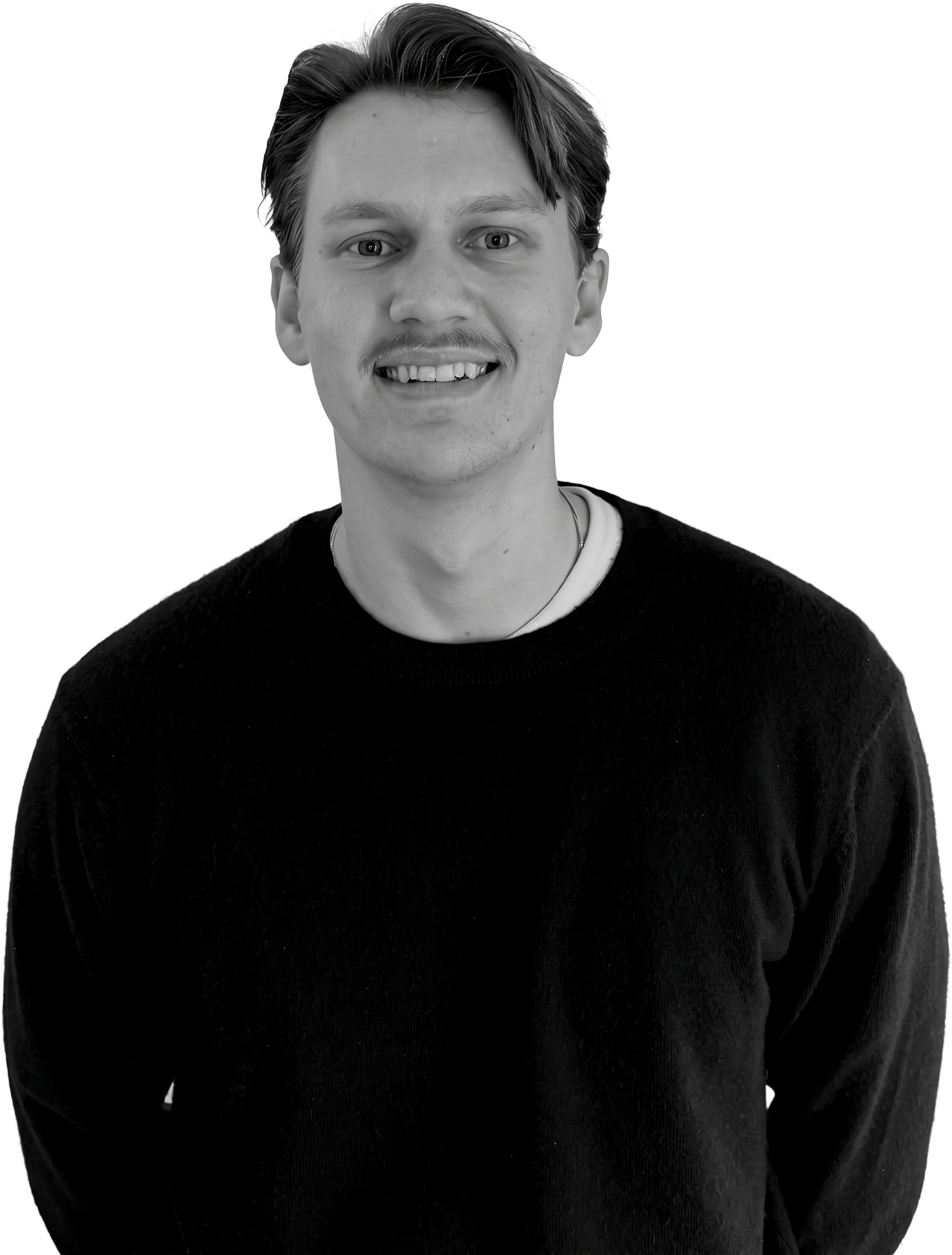 Black and white portrait of Elias Carlander